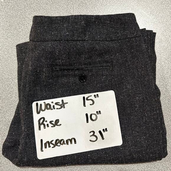 Laundry by Shelli Segal Sz‎ 8 Wide Leg Dark Gray Trouser Pants Slacks Heathered - Picture 6 of 11